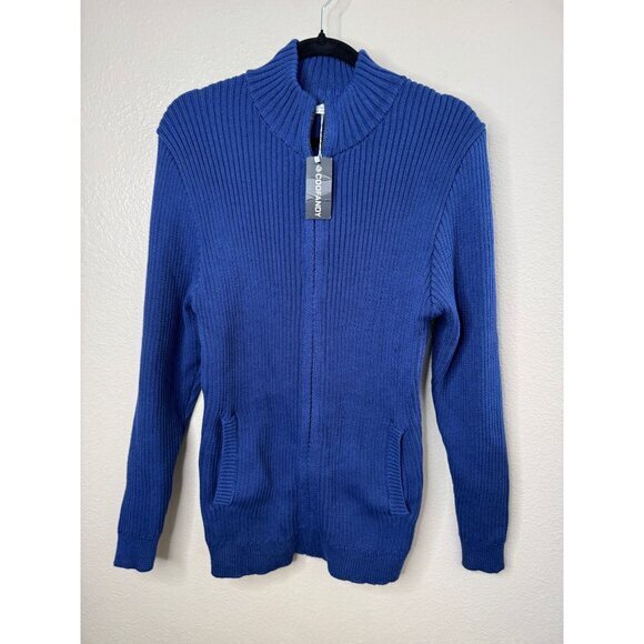 NWT-Coofandy Women's Blue Sweater Size M cardigan long sleeve zip‎ up polyester - Picture 2 of 7